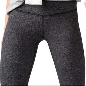 Lululemon wunder under herringbone heathered black
